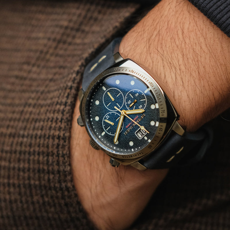 Hull Chronograph Blue / Leather | Blue Dial