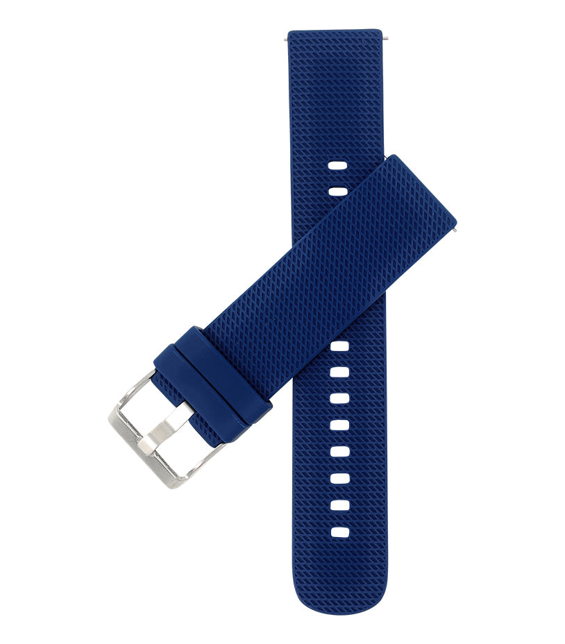 Bandini SIL.115 | Mens Quick Release Tire Tread Silicone Sports Watch Band, Waterproof, Blue / 22mm 22mm / Blue |  Dial