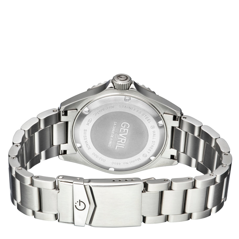 Wall Street Gevril Swiss Made SW200 Steel Rotating bezel Watch, 316L Case, Blue DIal | Blue Dial