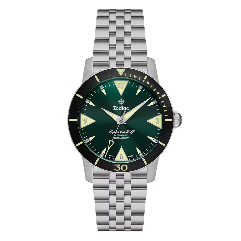 Super Sea Wolf Skin Diver Stainless Steel Green | Green Dial