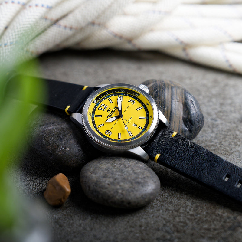 Aviatore Japan Quartz Yellow / Leather | Yellow Dial
