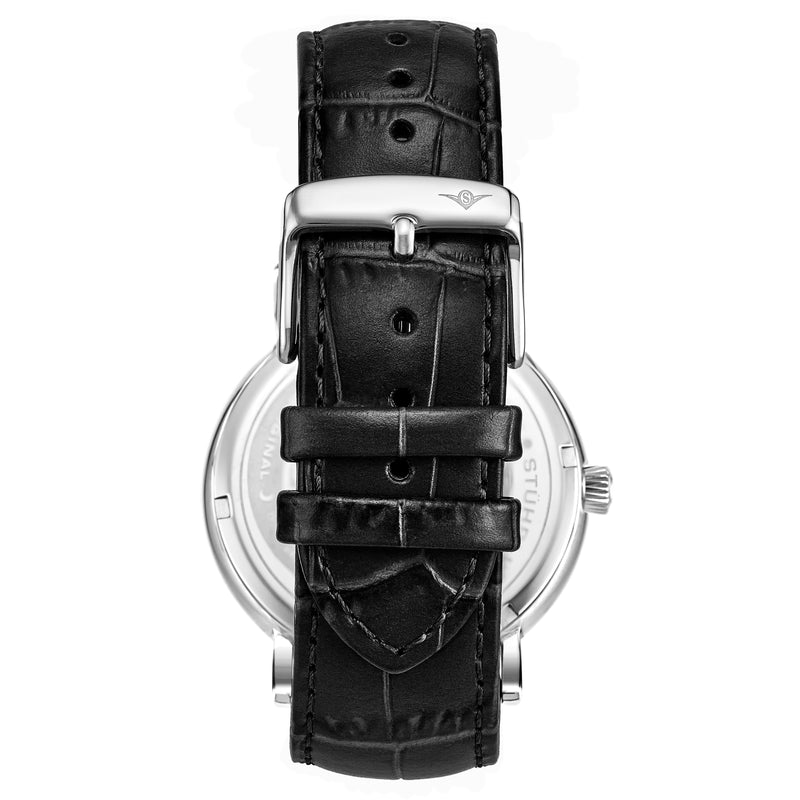 Symphony Silver case/Leather strap/ Brass Dial | White Dial