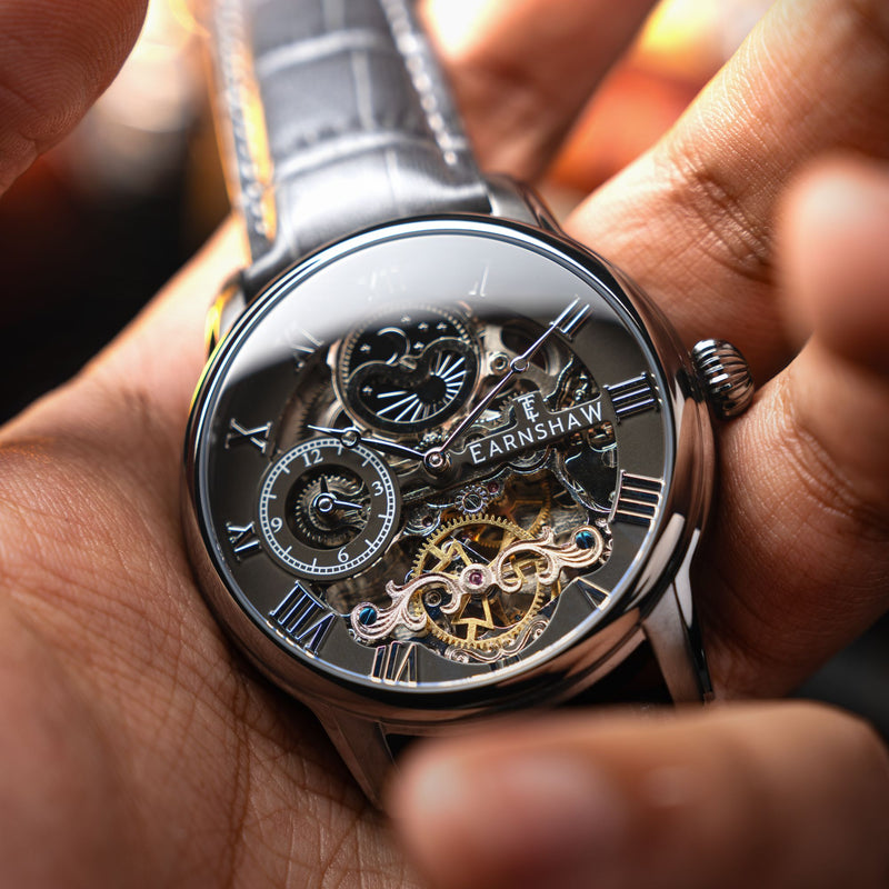 Longitude Automatic Skeleton Gray / Gray Leather | Gray Dial