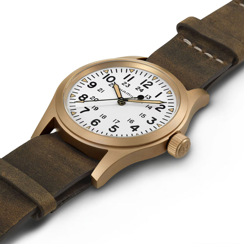 Khaki Field White / Leather | White Dial