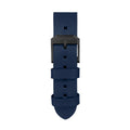 STRAP, 20mm, ITALIAN LEATHER, CROSS HATCH, IP BLACK BUCKLE, ROYAL BLUE, XL ITALIAN LEATHER, CROSS HATCH |  Dial