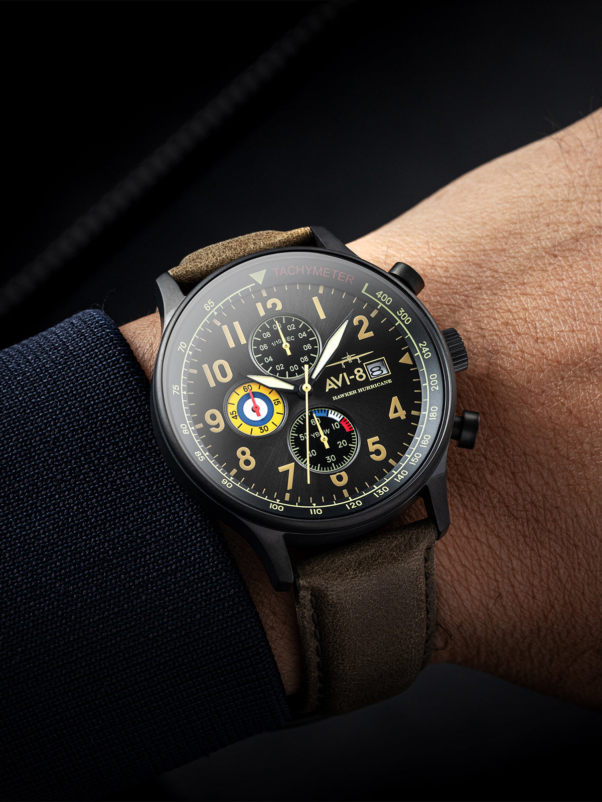 Hawker Hurricane Classic Chronograph Gray Dial / Leather | Gray Dial