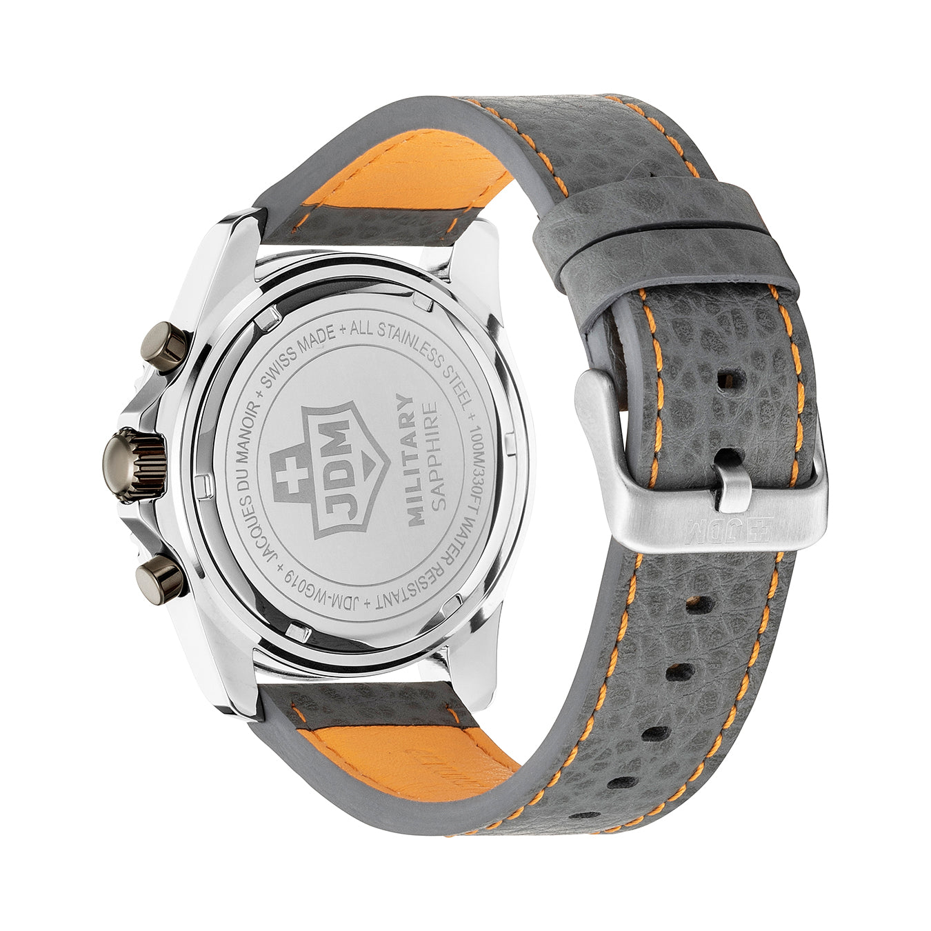 JDM Military Sierra Chrono Ronda Z60 Movement Grey Dial JDM-WG019