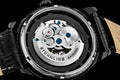 Legacy Automatic Black Skeleton Watch Black/Leather | Black Dial