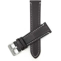 850s | 24mm Brown Mens Waterproof Leather Watch Straps, White Stitch 24mm / Brown / Silver Buckle |  Dial