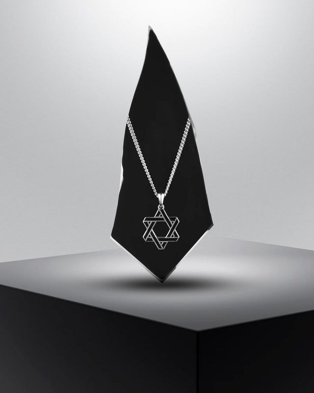 Star Of David Pendant Black Onyx