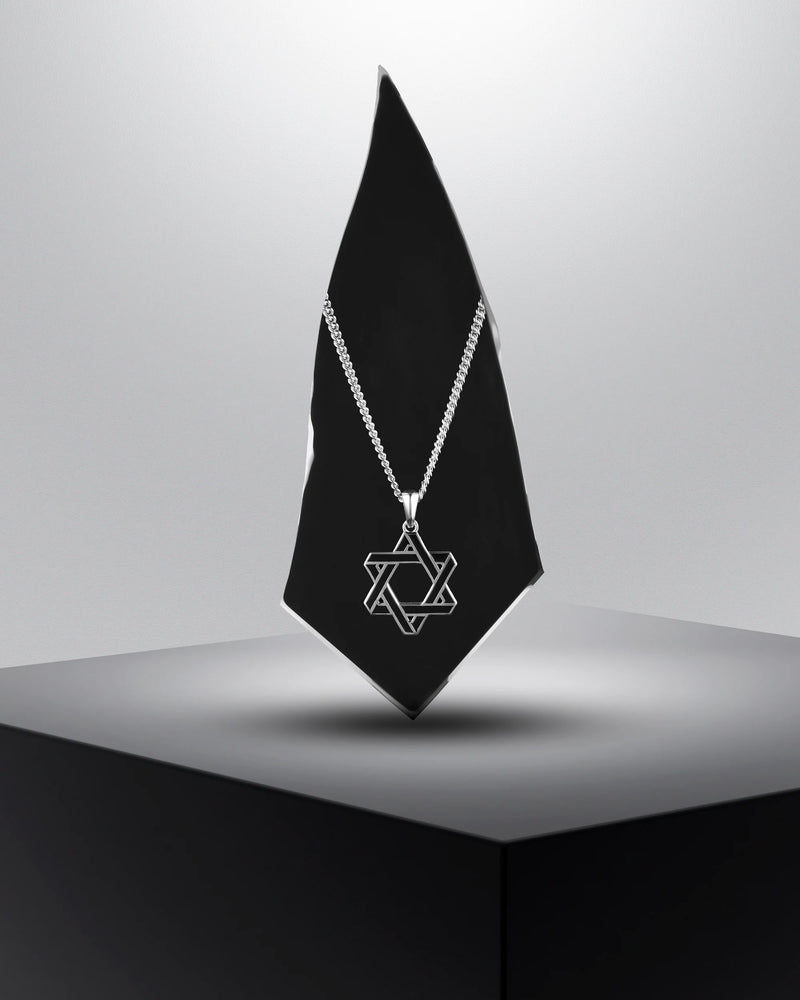 Star Of David Pendant Black Onyx