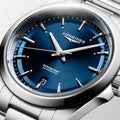 Conquest Silver/Blue Sunray Blue Dial