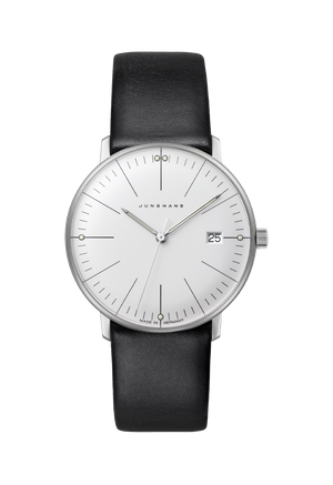 Max Bill Damen Silver Dial / Black Leather Strap Silver Dial
