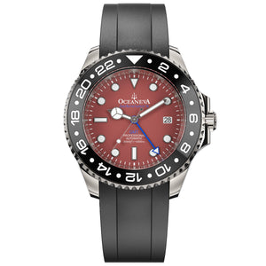Oceaneva Deep Marine Explorer VI Grade 5 Titanium Automatic Burgundy Dial Watch Burgundy/Black | Burgundy Dial