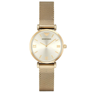Retro Silver dial / Gold Stainless Steel Mesh Bracelet Silver Dial