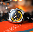 Buxton Automatic Black & Orange / Black Leather | Black Dial