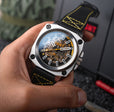 Altimeter Skeleton Automatic Black & Yellow / Leather | Black Dial