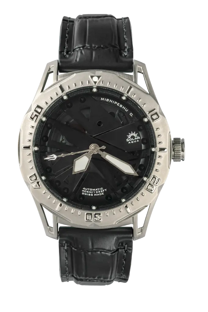 Mishipeshu O. Black Dial / Croco Strap Black Dial