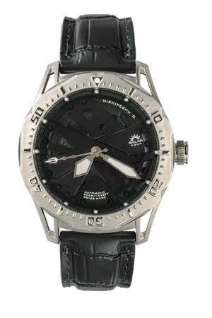 Mishipeshu O. Black Dial / Croco Strap Black Dial