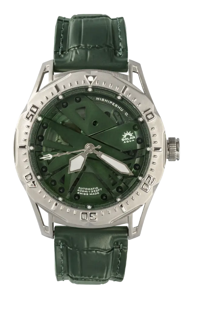 Mishipeshu G.L. Green Dial / Croco Strap Green Dial