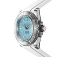 Damascus Swiss Automatic SW200 Deep Marine Explorer II Damascus/Light Blue Dial/White Strap | Light-blue Dial