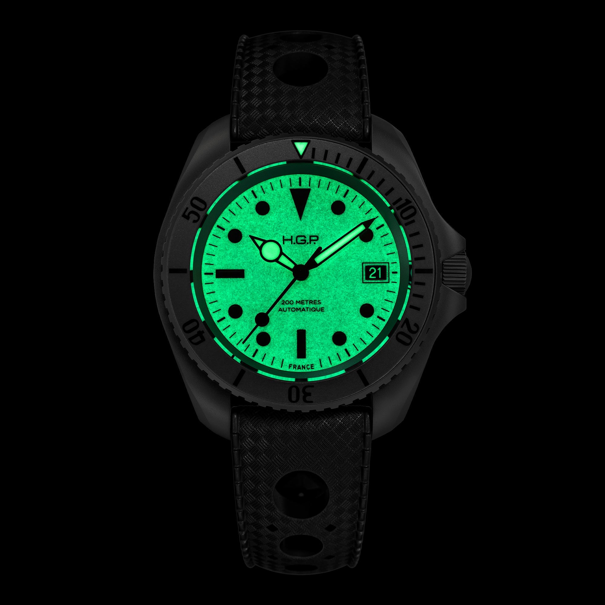 H.G.P Night Diver 200M Automatic Full-Lume Diving Watch | Yellow
