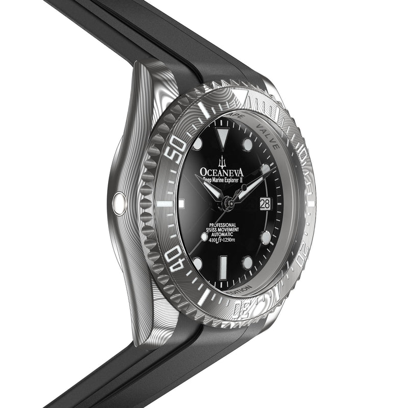 Damascus Swiss Automatic SW200 Deep Marine Explorer II Damascus/Black Dial | Black Dial