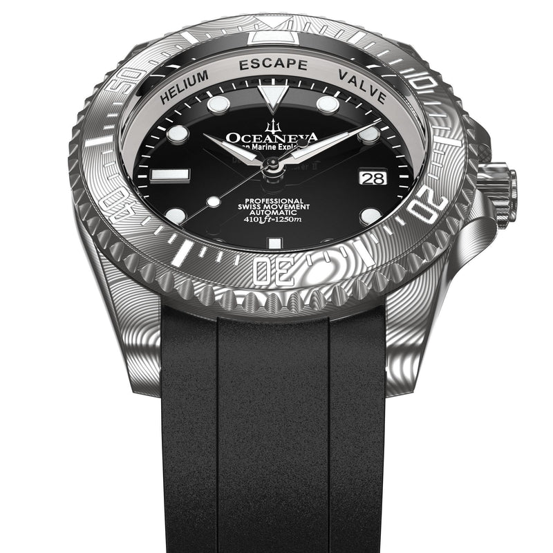 Damascus Swiss Automatic SW200 Deep Marine Explorer II Damascus/Black Dial | Black Dial