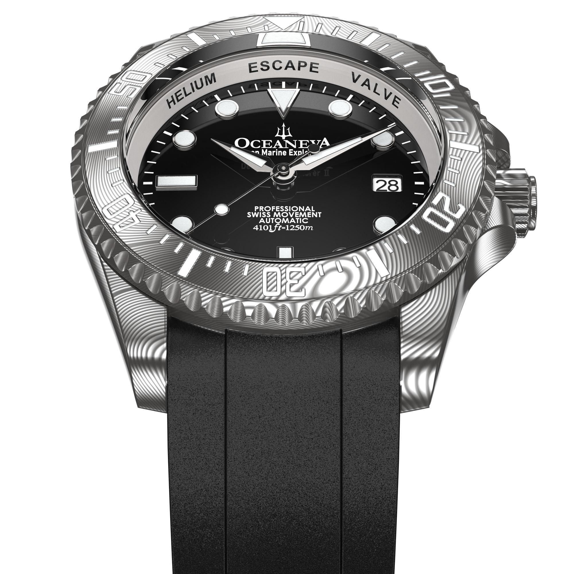 Deep Marine Explorer II Damascus – Black Dial
