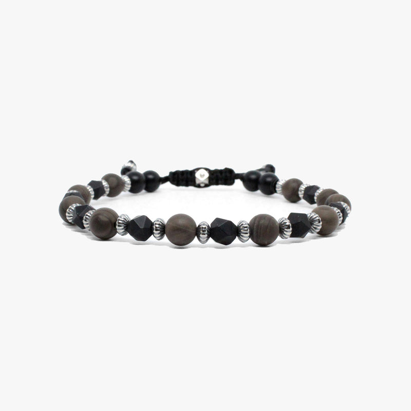 Faceted Onyx, Sterling, Cappuccino Jasper Gemstone  |  Dial