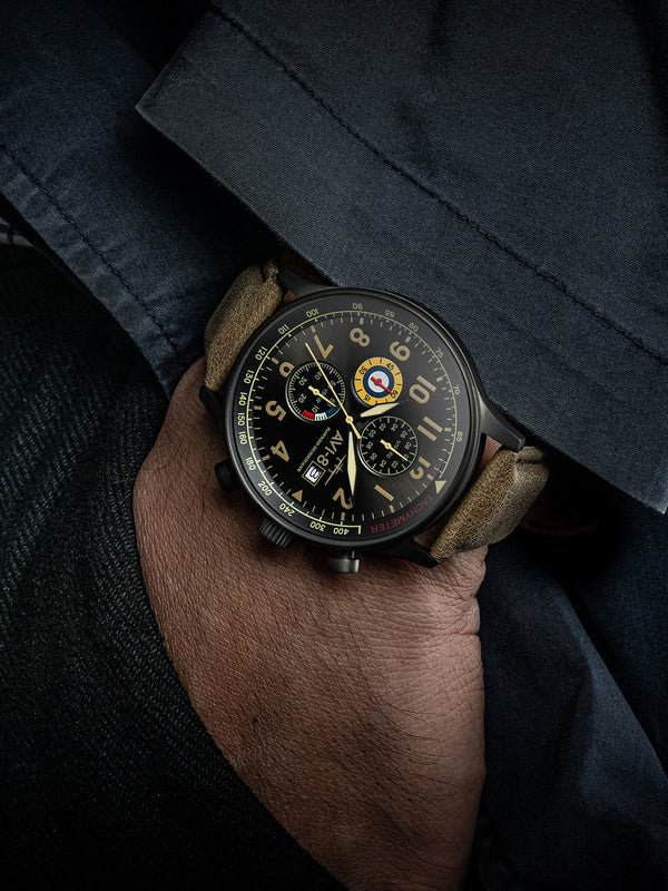 Hawker Hurricane Classic Chronograph Gray Dial / Leather | Gray Dial