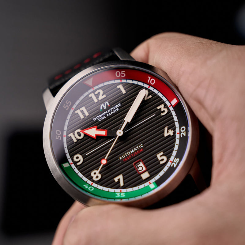 Camogli Automatic Black / Black Leather | Black Dial