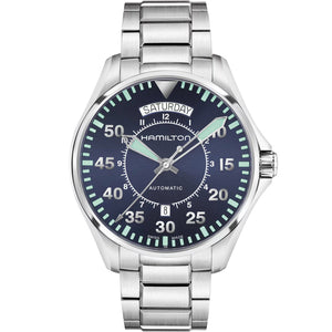 Khaki Aviation Pilot Day Date Auto Blue / Steel Blue Dial