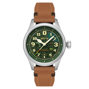 Hawker Hurricane Clowes Automatic Capcom 1942 Pixel Limited Edition Tan / Genuine Leather Strap | Green Dial