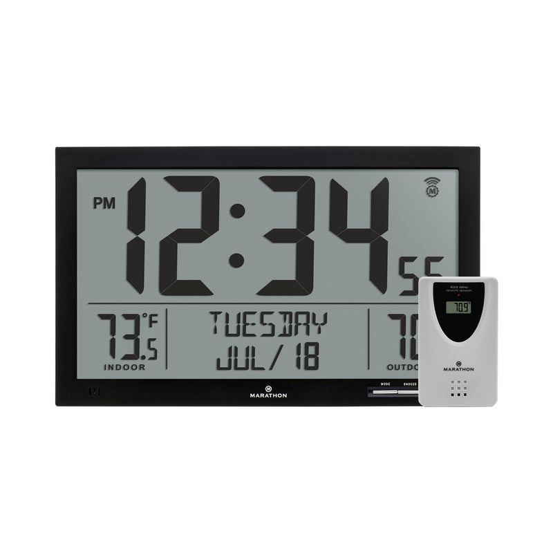 Self-Setting FC Clock with EXLarge Digits Indoor & Outdoor Temp Self-Setting FC Clock with EXLarge Digits Indoor & Outdoor Temp