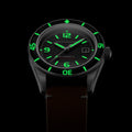 Fleuss Black / Brown / Leather | Black Dial