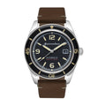 Fleuss Black / Brown / Leather | Black Dial