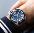 Fleuss Blue / Black / Leather | Blue Dial