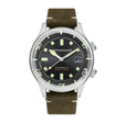 Bradner Black / Green / Leather | Black Dial