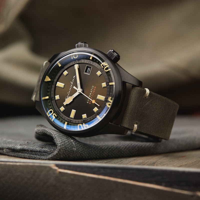 Bradner Green / Black / Leather | Green Dial