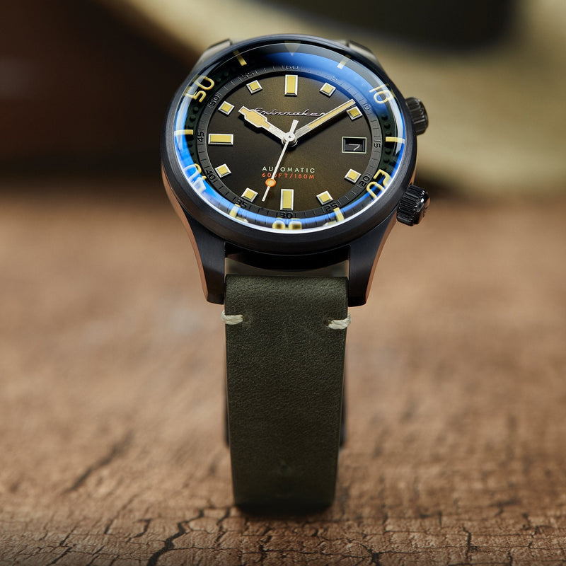 Bradner Green / Black / Leather | Green Dial