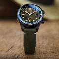 Bradner Green / Black / Leather | Green Dial