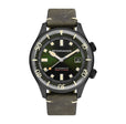 Bradner Green / Black / Leather | Green Dial