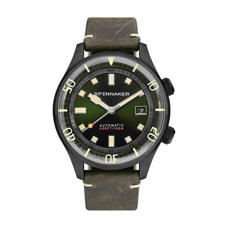 Bradner Green / Black / Leather | Green Dial