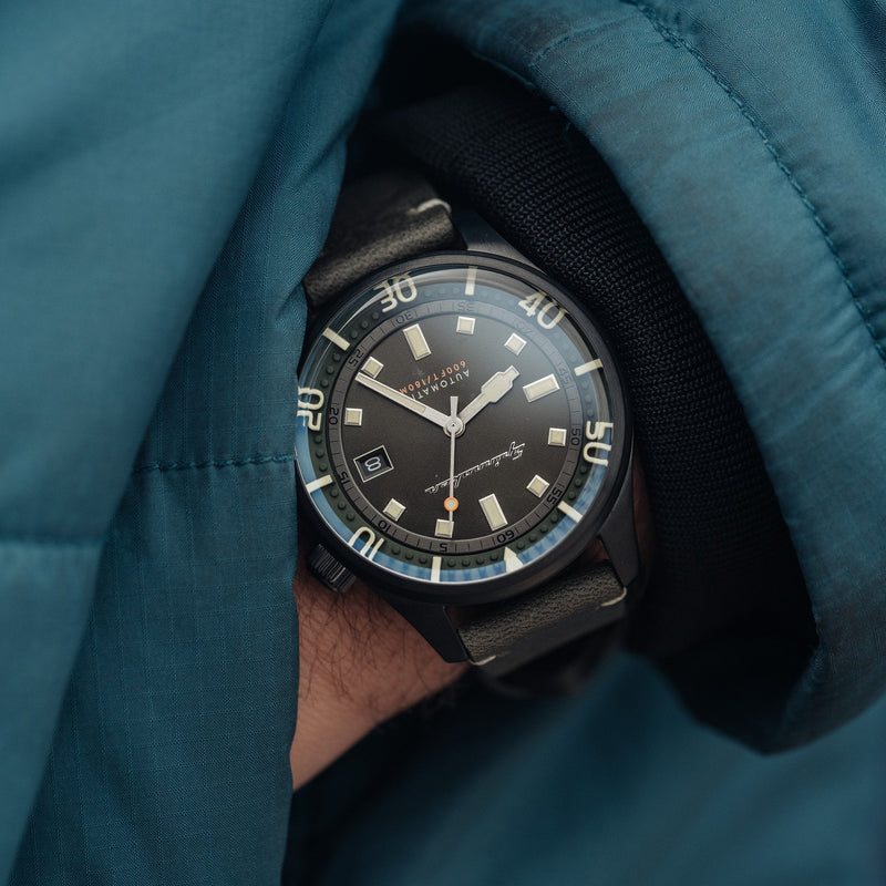 Bradner Green / Black / Leather | Green Dial