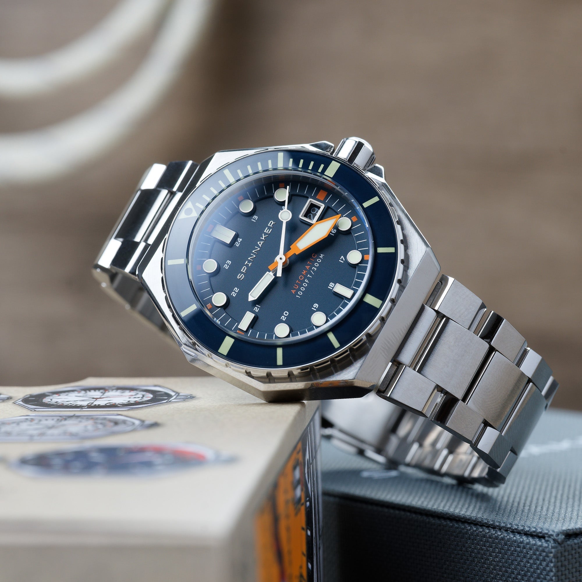 Dumas Blue / Orange / Stainless Steel | Blue Dial