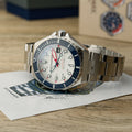 Dumas White / Blue / Stainless Steel | White Dial
