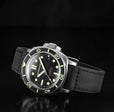 Hull Diver Black / Leather | Black Dial