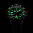 Hull Diver Black / Leather | Black Dial