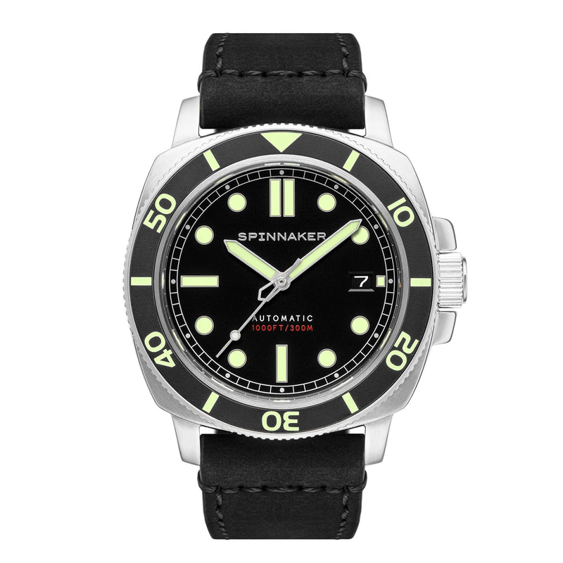 Hull Diver Black / Leather | Black Dial